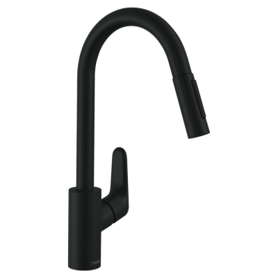 HANSGROHE Mitigeur d&eacute;vier/cuisine &agrave; douchette extractible focus - finition noir mat