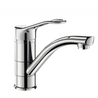 Mitigeur &eacute;vier &agrave; bec orientable h.150 l.230 manette ajour&eacute;e