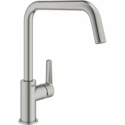 GROHE Mitigeur &eacute;vier  Start 2021 bec haut Supersteel