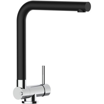 VIZIO Mitigeur evier robinet cuisine bec pivotant 360&deg; et rabattable &agrave; 4,5 cm QUARTZ NOIR