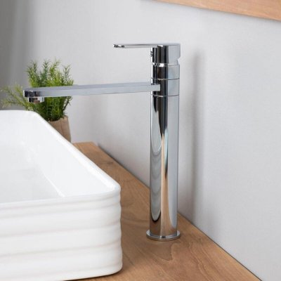 WANDA COLLECTION Mitigeur haut pour vasque salle de bain Corrib chrome - Gris