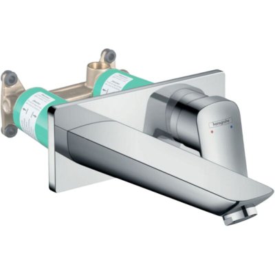 HANSGROHE Mitigeur lavabo mural Logis Economie d eau, Avec corps encastr&eacute;