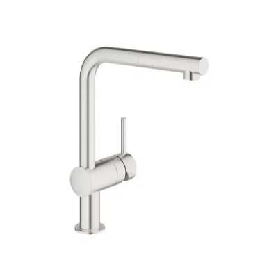 GROHE Mitigeur Minta avec rotation 360&deg; et douchette Supersteel - 