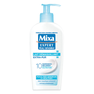 MIXA  Expert Peau Sensible Lait D&eacute;maquillant Apaisant Extra-pur 200 ml