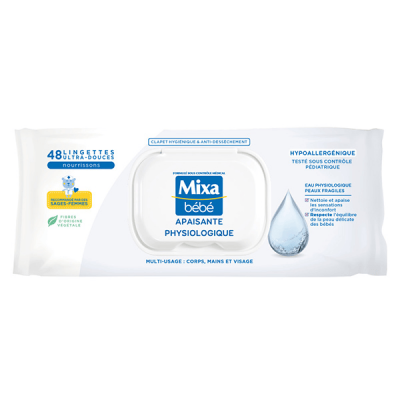MIXA  Lingettes B&eacute;b&eacute; Apaisantes Physiologiques x48 
