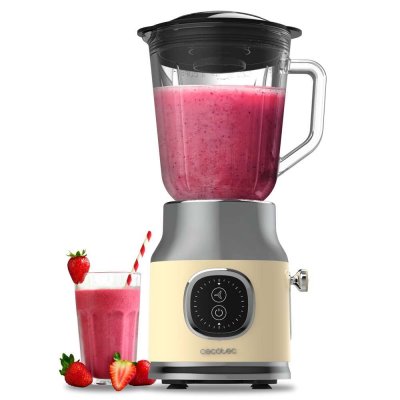 CECOTEC Mixeur Blender -  - RetroTwist - 800 W - Bol Verre 1 L - Lames Titane Noir