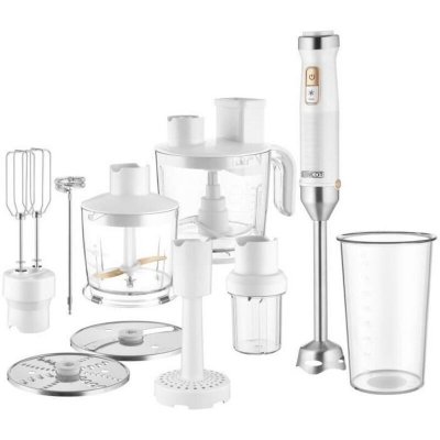 SENCOR Mixeur plongeant 10 en 1 -  - SHB 6551WH - 1500 W - Technologie TITANIUM QuadBlade - Blanc 