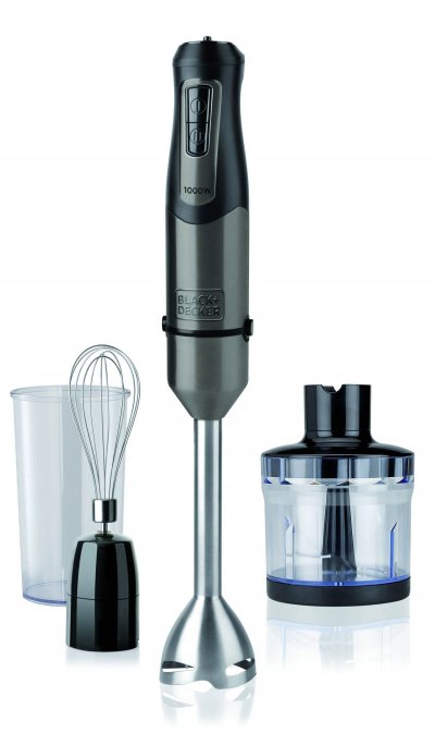 BLACK & DECKER Mixeur plongeant Black+Decker BXHBA1000E 1000 W Gris 
