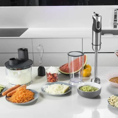 CECOTEC Mixeur plongeant xl 1000w avec 7 accessoires gris noir