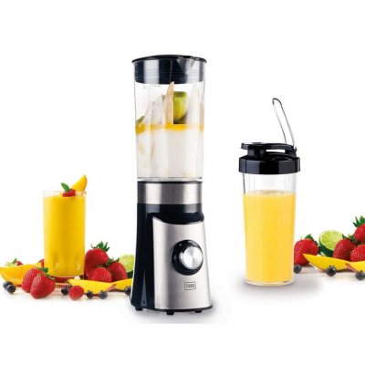 TREBS Mixeur smoothie to go / Comfortjuicerr avec carafe et gobelet 99242 RVS-Noir