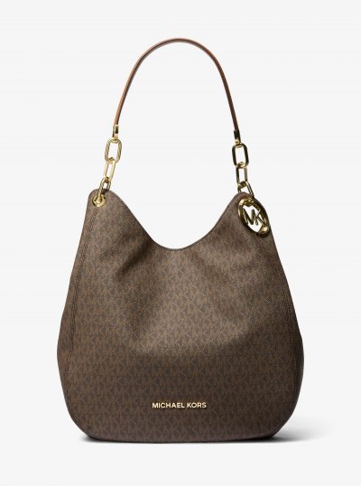 MICHAEL MICHAEL KORS MK Grand sac port&eacute; &eacute;paule Lillie avec logo - MARRON - Michael Kors
