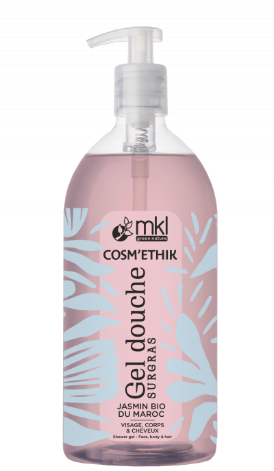 MKL  Green Nature Cosm'Ethik Gel Douche Surgras Jasmin Bio du Maroc 1 L