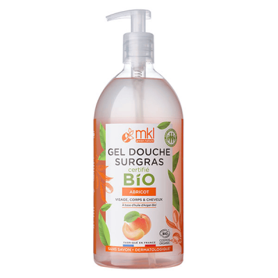 MKL GREEN NATURE  Gel Douche Bio 1 l Abricot - Flacon-Pompe 1 L