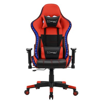 ML DESIGN ML-Design Chaise de Jeu avec LED RGB, Haut-Parleurs Bluetooth, Rouge, Similicuir, Chaise 