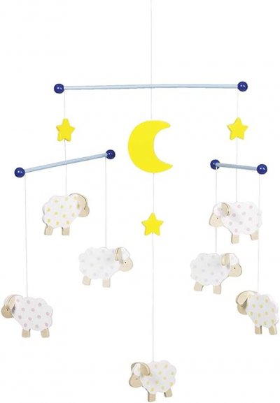 GOKI Mobile en bois, Petits moutons