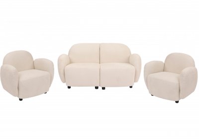 MENDLER Mobilier De Salon Hwc-p33 Chenille (330 G/m&sup2;) Oeko-tex Cr&egrave;me