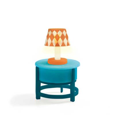 DJECO Mobilier pour maison de poup&eacute;es : Lampe sur table ronde 