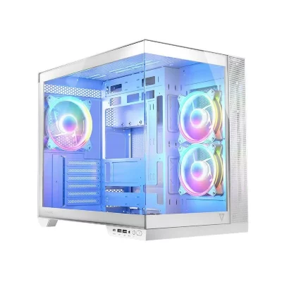MODECOM  Bo&icirc;tier Semi-Tour ATX Volcano Panorama Apex ARGB Blanc