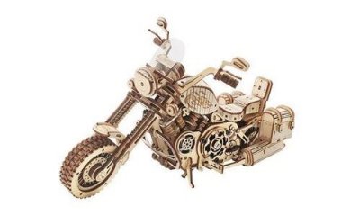 ROKR Mod&egrave;le de moto Cruiser &agrave; engrenages m&eacute;caniques Robotime 3D LK504