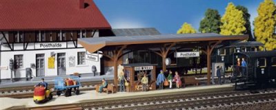 FALLER Mod&eacute;lisme - Quai de gare avec pi&egrave;ces de d&eacute;coration