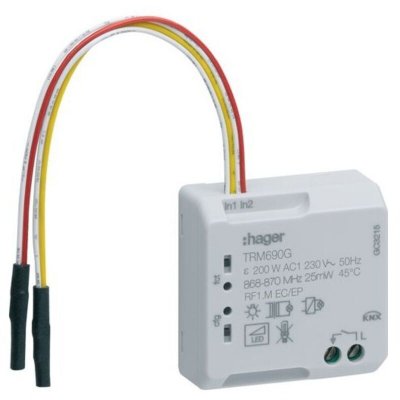 HAGER Module 2 entr&eacute;es + 1 sortie - 2 fils  tebis TRM690G - radio