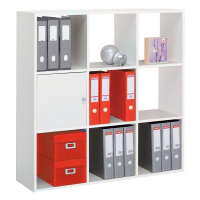 NODATA Module biblioth&egrave;que Multicases Color - 9 cases - Blanc