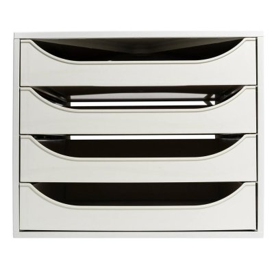 EXACOMPTA Module de classement 1er prix en polystyr&egrave;ne - 4 tiroirs - gris