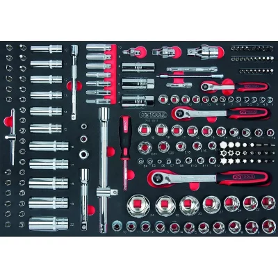 KS TOOLS Module de douilles et accessoires 1/4 - 3/8 - 1/2, 175 pi&egrave;ces