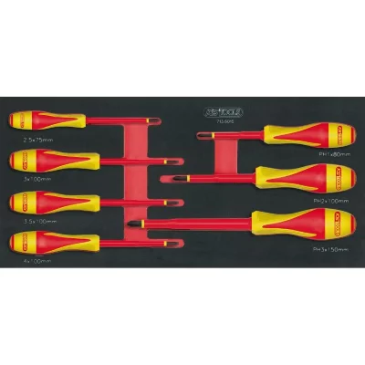 KS TOOLS Module de tournevis isol&eacute;s 1000V ULTIMATE&reg; Fente - PHILLIPS&reg;, 7 pi&egrave;ces  713.6015