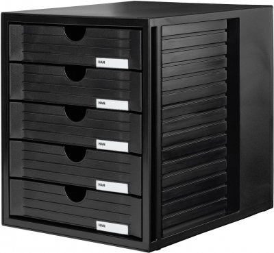 HAN Module System-box 5 tiroirs ferm&eacute;s  coloris noir