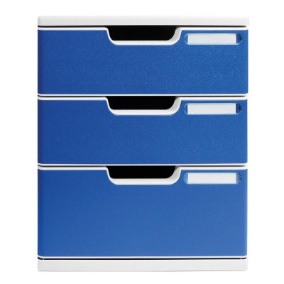 EXACOMPTA Modulo A4 3 tiroirs -  - Gris lumi&egrave;re/bleu - 325003D