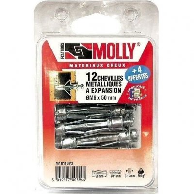 MOLLY  Lot de 16 Chevilles - 5x50 mm + vis