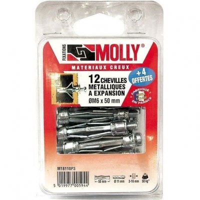 MANUTAN MOLLY Lot de 16 Chevilles - 6x50 mm + vis