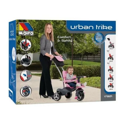 MOLTO  Tricycle Urban trike Easy Control, couleur ROSE (17201)