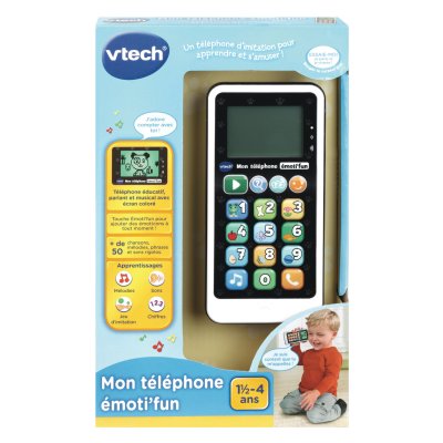 VTECH Mon t&eacute;l&eacute;phone Emoti'fun - Noir&Blanc