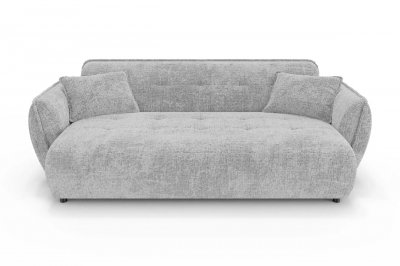 CASANOVA PARIS Mona - Canap&eacute; Droit Tissu Chenille 3 Places Gris Clair
