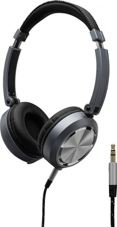 MONACOR  MD-460 Casque circum-aural coques pivotantes noir et argent
