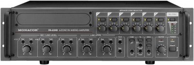 MONACOR  PA-6240 Amplificateur-Mixeur Public Adress 6 zones mono - Installation amplificateurs