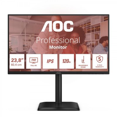 AOC Moniteur  24E4U 23.8"" FHD 120Hz IPS Haut Ajustable Noir