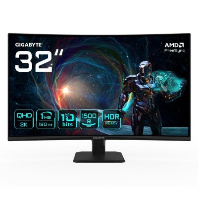 GIGABYTE Moniteur Gaming -  - GS32QCA - 315 Incurv&eacute; - QHD 2560x1440 - 180Hz 1ms