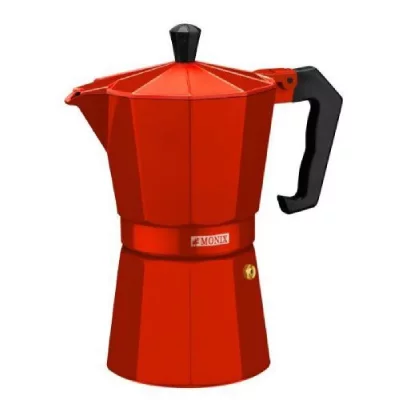 GENERIQUE Monix - Cafeti&egrave;re italienne en aluminium, 6 tasses, couleur fraise