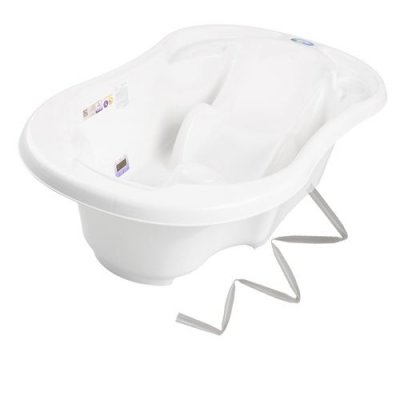 GENERIQUE MonMobilierDesign Baignoire b&eacute;b&eacute; avec r&eacute;ducteur int&eacute;gr&eacute; Blanc + Tuyau