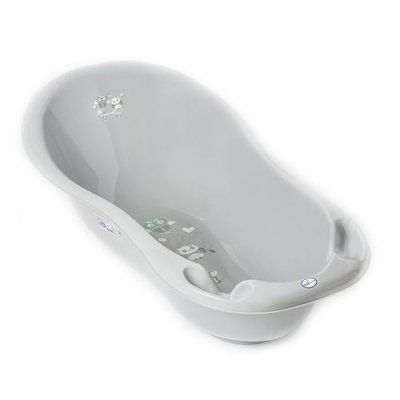 GENERIQUE MonMobilierDesign Baignoire b&eacute;b&eacute; thermom&egrave;tre Gris Owls 86 cm