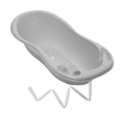GENERIQUE MonMobilierDesign Baignoire b&eacute;b&eacute; thermom&egrave;tre Gris Owls 86 cm + Tuyau