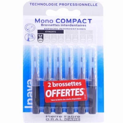 INAVA MonoCompact noire (ISO 0) brossette interdentaire 4 unit&eacute;s