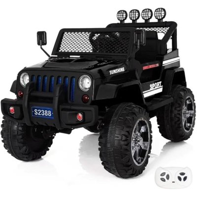 VROOOMY Monster Jeep 12V T&eacute;l&eacute;commande Voiture Electrique 4x4 pour Enfants 0-6 ans