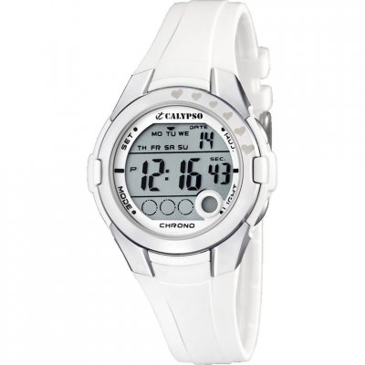 CALYPSO Montre  K5571-1 - Montre Multifonctions Silicone Blanc Mixte