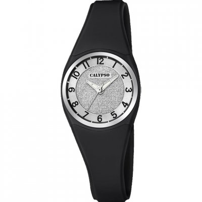 CALYPSO Montre  K5752-6 - Montre Bracelet Silicone Noir Boitier Aluminium Noir Femme