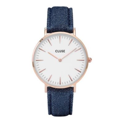 CLUSE Montre  Pour Femme La Boh&egrave;me Rose Or Blanc/Denim Cl18025