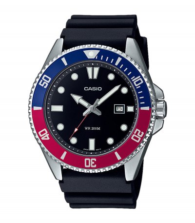 CASIO Montre color&eacute;e pour homme avec bracelet en r&eacute;sine noir